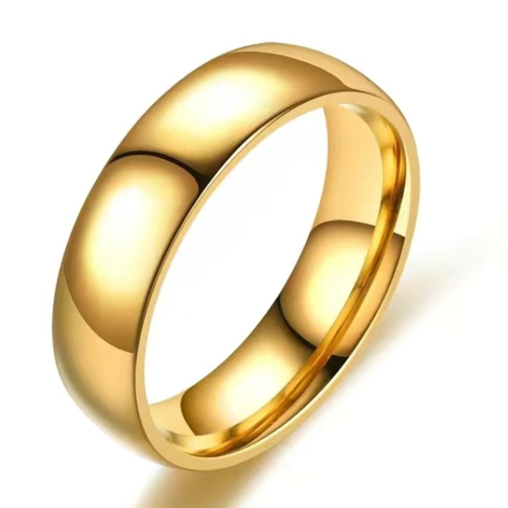 💕5/$15 Men’s Titanium 6mm Gold Band, NEW